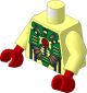 Minifig Torso with Arms and Hands with Stingrays Green Armour and Red Crosshair on Center Pattern