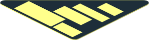 ~Sticker  1.8 x  1.8 Triangular with White Logos on Black Background Left - Background without Logos