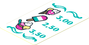 Sticker  2.8 x  1.8 with Price List for Ice Cream