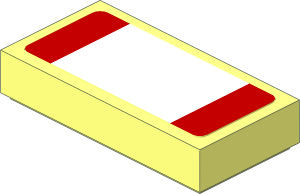 Tile  1 x  2 with Red Stripes on White Background Sticker