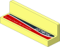 Panel  1 x  4 x  1 with White "Ferrari Beverly Hills" and White Stripe on Black and Red Background Sticker