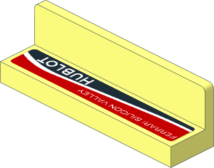 Panel  1 x  4 x  1 with White "Ferrari Silicon Valley" and White Stripe on Black and Red Background Sticker