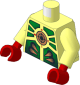 Minifig Torso with Arms and Hands with Stingrays Green Armour and Compass Pattern