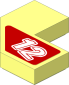 Tile  2 x  2 Corner without Corner with White "12" on Red Background Left Sticker