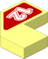 Tile  2 x  2 Corner without Corner with White "12" on Red Background Right Sticker
