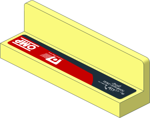 Panel  1 x  4 x  1 with White Logos on Black and Red Background Right Sticker