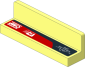 Panel  1 x  4 x  1 with White Logos on Black and Red Background Right Sticker