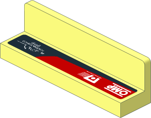 Panel  1 x  4 x  1 with White Logos on Black and Red Background Left Sticker