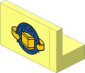 Panel  1 x  2 x  1 with Blue Globe, Yellow Box and Curved Arrows Sticker