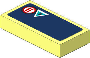 Tile  1 x  2 with Emergency Signals on Blue Background Sticker