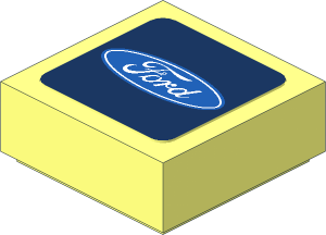 Tile  1 x  1 with Ford Logo on Blue Background Sticker