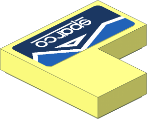 Tile  2 x  2 Corner with White Sparco Logo on Blue and White Background Right Sticker