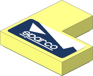 Tile  2 x  2 Corner with White Sparco Logo on Blue and White Background Left Sticker