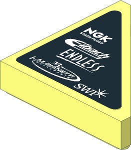 Tile  2 x  2 Triangular with White Logos on Black Background Right Sticker
