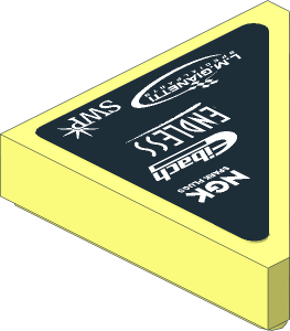 Tile  2 x  2 Triangular with White Logos on Black Background Left Sticker