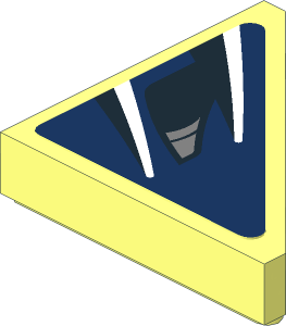 Tile  2 x  2 Triangular with Black and White Stripes on Blue Background Right Sticker