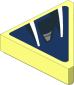 Tile  2 x  2 Triangular with Black and White Stripes on Blue Background Right Sticker