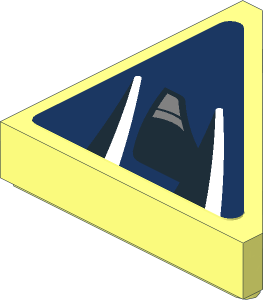 Tile  2 x  2 Triangular with Black and White Stripes on Blue Background Left Sticker