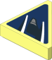 Tile  2 x  2 Triangular with Black and White Stripes on Blue Background Left Sticker