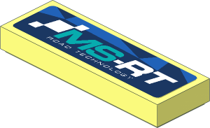 Tile  1 x  3 with MS-RT Logo on Blue Background Sticker