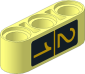 =Technic Beam  3 with Yellow 2 1 on Black Background Sticker
