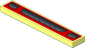 Tile  1 x  6 with Black Air Vent on Red Background Sticker