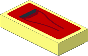 Tile  1 x  2 with Black Air Vent NACA on Red Background Sticker