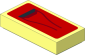 Tile  1 x  2 with Black Air Vent NACA on Red Background Sticker