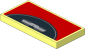 Tile  2 x  4 with Black Arc on Red Background Sticker