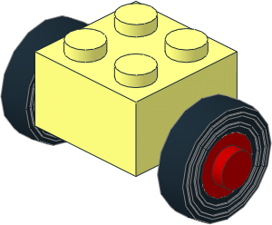 Brick 2 x 2 with Red Wheels (Complete) with Tyres 4/ 80 x 8 Single Smooth Type 1 Brick 2 x 2 with Red Wheels (Complete) with Tyres 4/ 80 x 8 Single Smooth Type 1