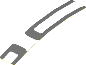 Sticker  0.8 x  4.0 with Dark Grey Lines on White Background Right (Formed)