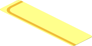 Sticker  0.8 x  3.0 with Gold Stripe Left