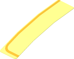 Sticker  0.8 x  3.0 with Gold Stripe Right (Formed)