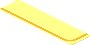 Sticker  0.8 x  3.0 with Gold Stripe Right