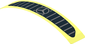Sticker  0.8 x  4.1 with Front Grille with Vertical Lines on Transparent Background (Formed)