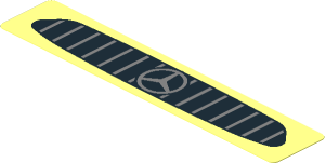 Sticker  0.8 x  4.1 with Front Grille with Vertical Lines on Transparent Background