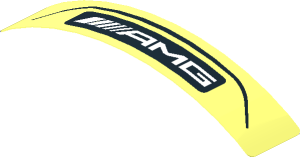 Sticker  0.8 x  4.1 with White "AMG" in Black Frame on Transparent Background (Formed)