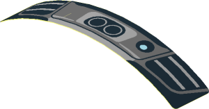 Sticker  0.8 x  4 with Grey Exhaust Pipe on Black Background (Formed)