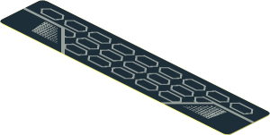 Sticker  0.8 x  4.1 with Light Grey Hexagons on Black Background