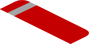 ~Sticker  0.8 x  4.1 with Black Air Vent on Red Background - First Face