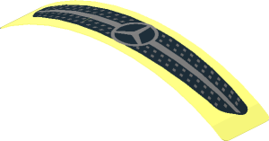 Sticker  0.8 x  4.1 with Front Grille with Horizontal Line and Dots on Transparent Background (Formed)