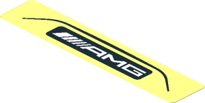 Sticker  0.8 x  4.1 with White "AMG" in Black Frame on Transparent Background