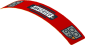 Sticker  0.8 x  4.1 with Headlamps and "AW281EF" Licence Plate on Red Background (Formed)