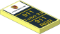 Tile  2 x  4 with with Porsche Badge in White Square and Yellow Text on Black Background Sticker