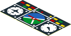 Sticker  0.9 x  1.9 with Avionics Blue and Green