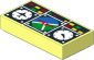 Tile  1 x  2 with Avionics Blue and Green Sticker
