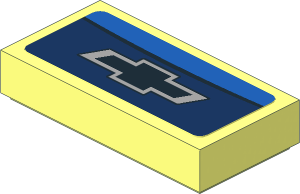 Tile  1 x  2 with Chevrolet Logo on Blue Background Sticker