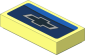 Tile  1 x  2 with Chevrolet Logo on Blue Background Sticker