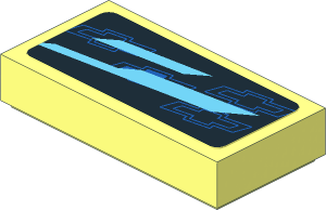 Tile  1 x  2 with Chevrolet Logos and Light Blue Quads on Black Background Right Sticker