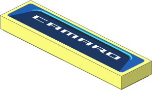 Tile  1 x  4 with White "CAMARO" on Blue Background Sticker